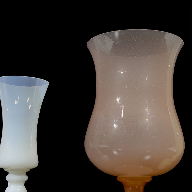 Set of eight opaline glass goblets, S.XX - 6