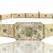 Gold and emerald belt, Morocco, 20th century.