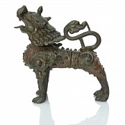 León guardián de bronce, Nepal, S.XIX - 3