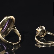 Dos anillos de oro 14 k y 9k