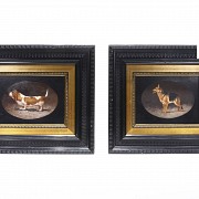 Lot of six paintings of dogs, 20th century