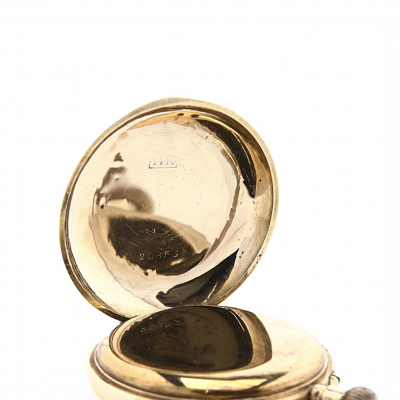Reloj de oro de 14k, con tapa, s.XIX - 1