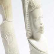 Pair of carved tusks - 3