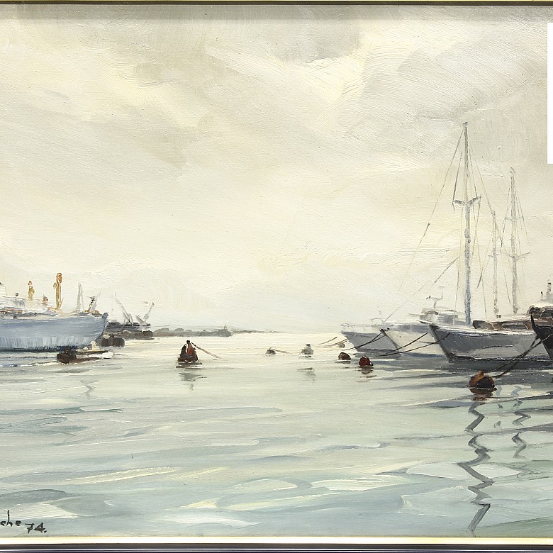 Abel Puche (1923) “Barcos atracados”