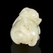Carved white jade figure,