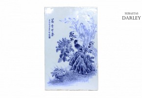 Placa de porcelana en azul y blanco, Wang Bu (1898 - 1968), 1931.