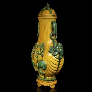 Gran jarrón de cerámica vidriada sancai, dinastía Qing - 3