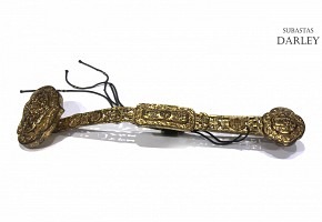 Gilded bronze ruyi scepter, 20th century