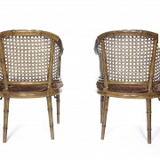Pair of chairs with lattice seat, 20th century - 4