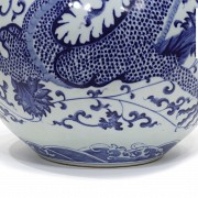 Vase with dragon, blue and white, 20th century