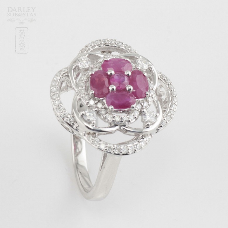 Fantástico anillo rubí y diamantes - 1