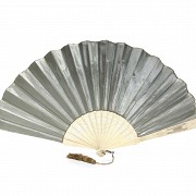 Fan with embroidered silk country.