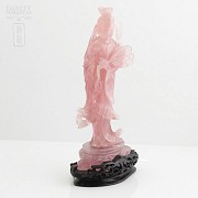 Figura dama en cuarzo rosa - 1