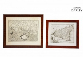 Pair of maps, 20th century