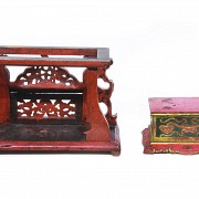 Chanab de madera tallada y policromada, China, s.XX - 1