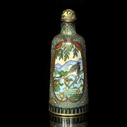 Botella de rapé de cloisonné, dinastía Qing, pps.S.XX