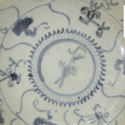 Plato chino de cerámica esmaltada, S.XX