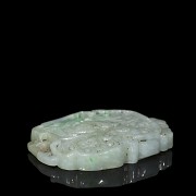Placa ovalada de jadeita, dinastía Qing - 3