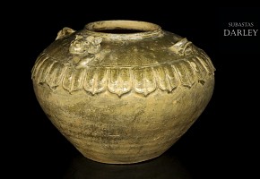 Tinaja de cerámica vidriada, estilo Han
