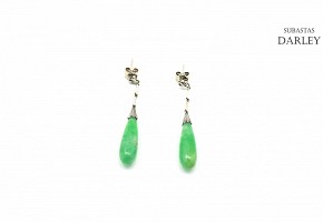 14k white gold jade earrings