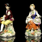 Pair of German porcelain, Sitzendorf, 19th century - 4