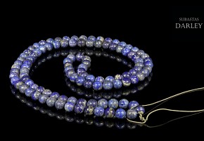 Lapis lazuli necklace with 108 beads.