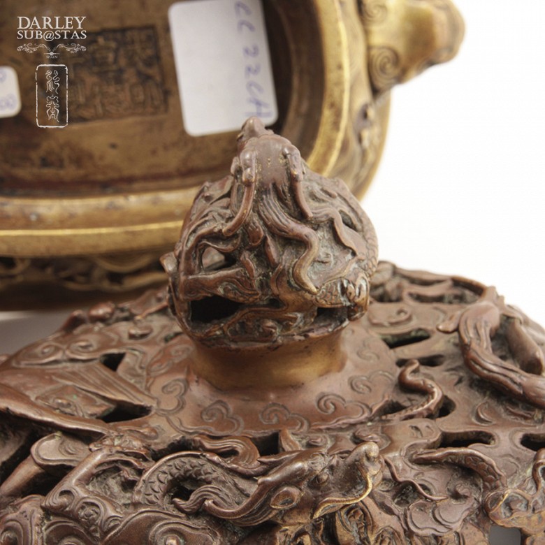 中国十三世纪青铜香炉  Incensario Chino de bronce siglo XVII - 6