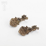Pair of earrings plated brass. - 2