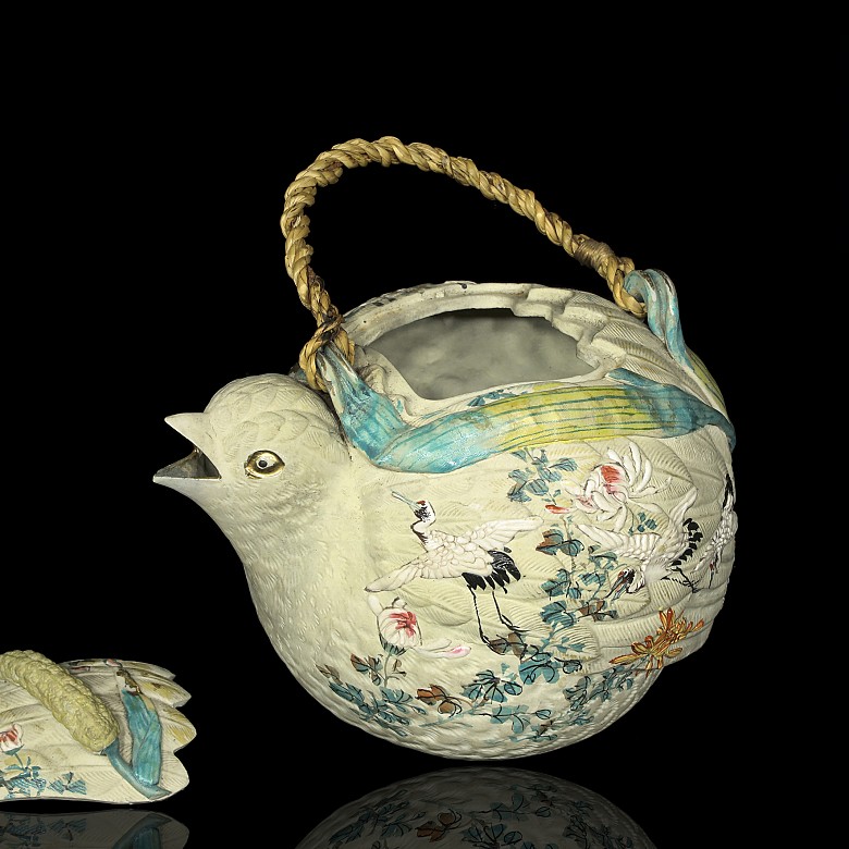 Painted clay teapot, Asia, 20th century - 5