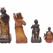 Lot of carved wooden sculptures, Asia, 19th - early 20th century