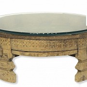 Low table with glass. 19th - 20th century