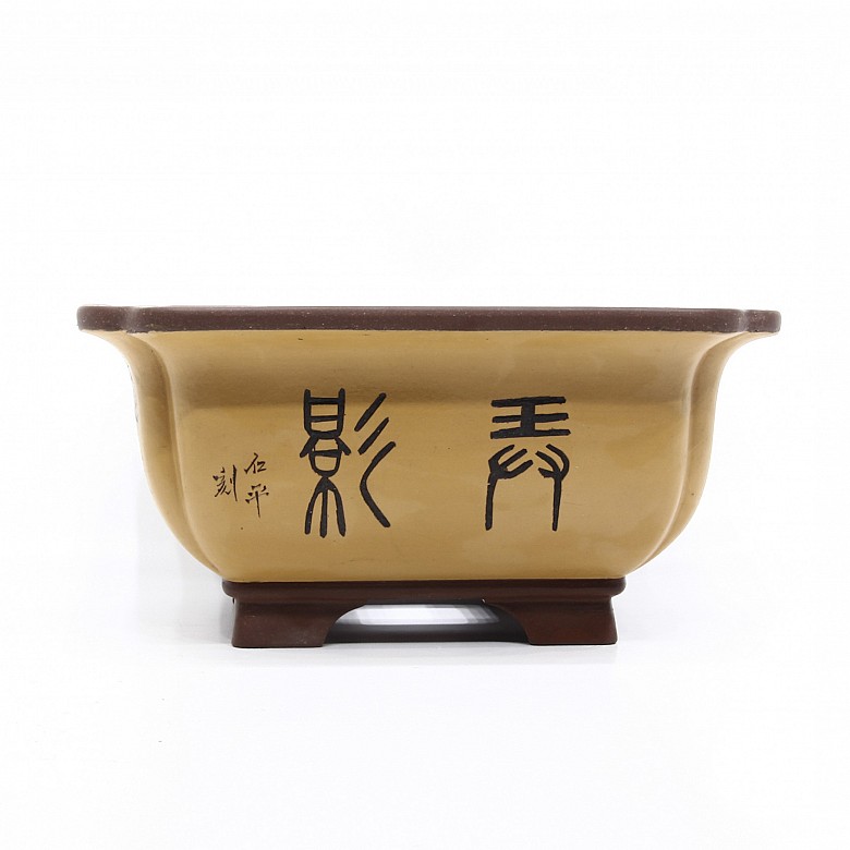 An Enameled Bonsai pot, Yixing, China.