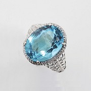 Precioso anillo con 0.21cts diamantes y topacio de 12.56cts - 3