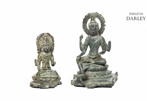 Two figures representing Buddha, Indonesia, 19th-20th century