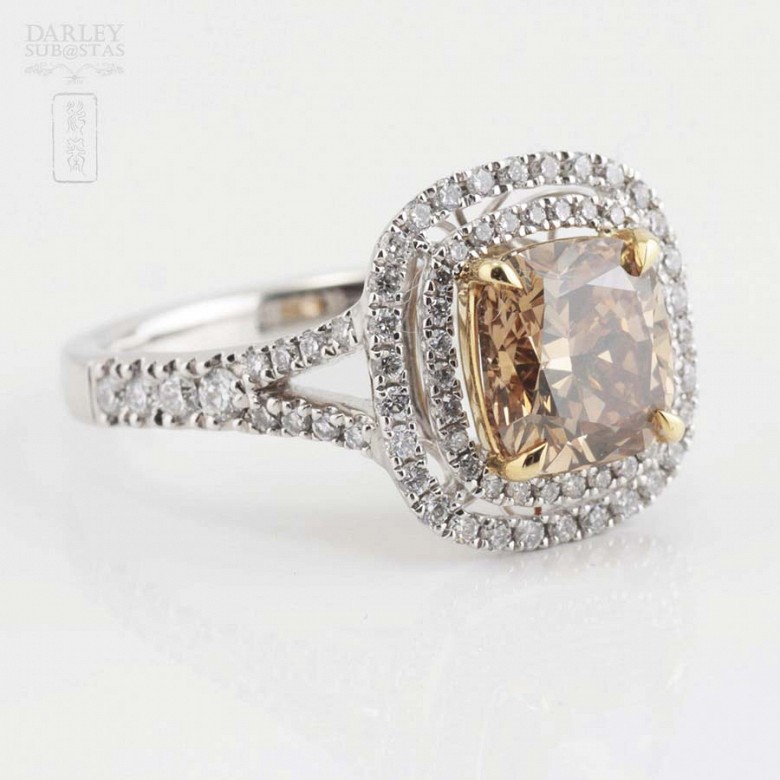 Fantástico anillo oro 18k con diamante Fancy - 5