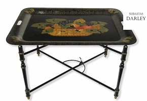 Metal tray with foot, 20th century