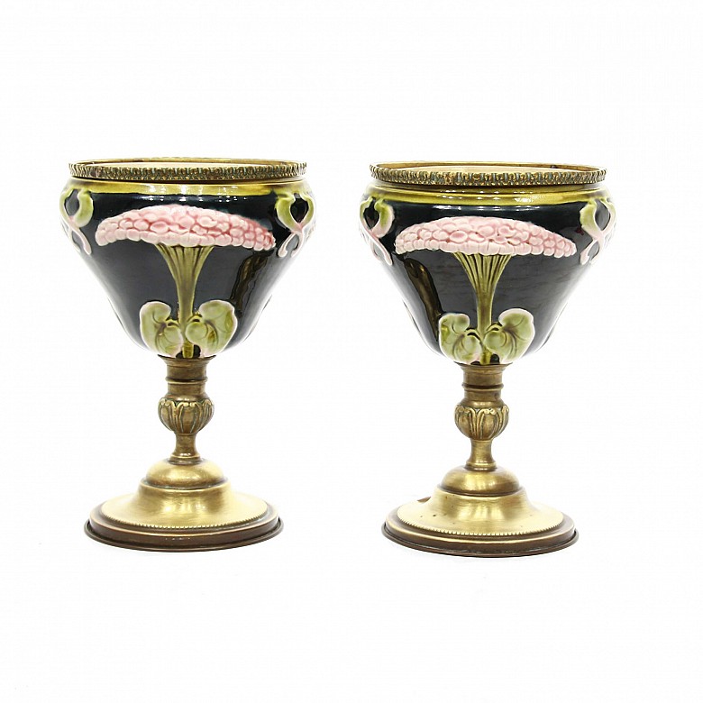 Pair of Art Nouveau decorative glasses.