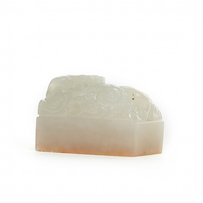 Small carved jade seal, Qing dynasty.