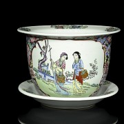 Porcelain flowerpot and dish, 20th century - 8