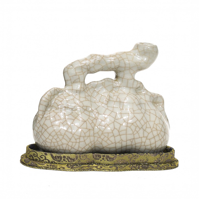 Recipiente de cerámica Guanyao, dinastía Qing. - 1
