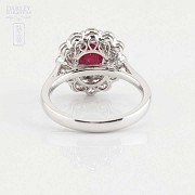 18k Gold Ring, Diamonds and Natural Ruby - 2