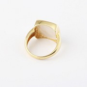 ring with Natural pearl in 18k yellow gold - 2