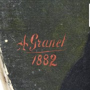 Pareja de retratos ovales, firmados A. Granet, s.XIX