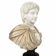 Carved marble bust, 
