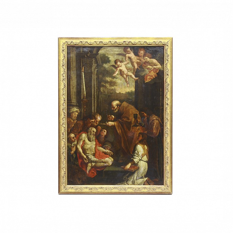 Anónimo, s.XVIII “San Carlos Borromeo dando la comunión a los apestados”