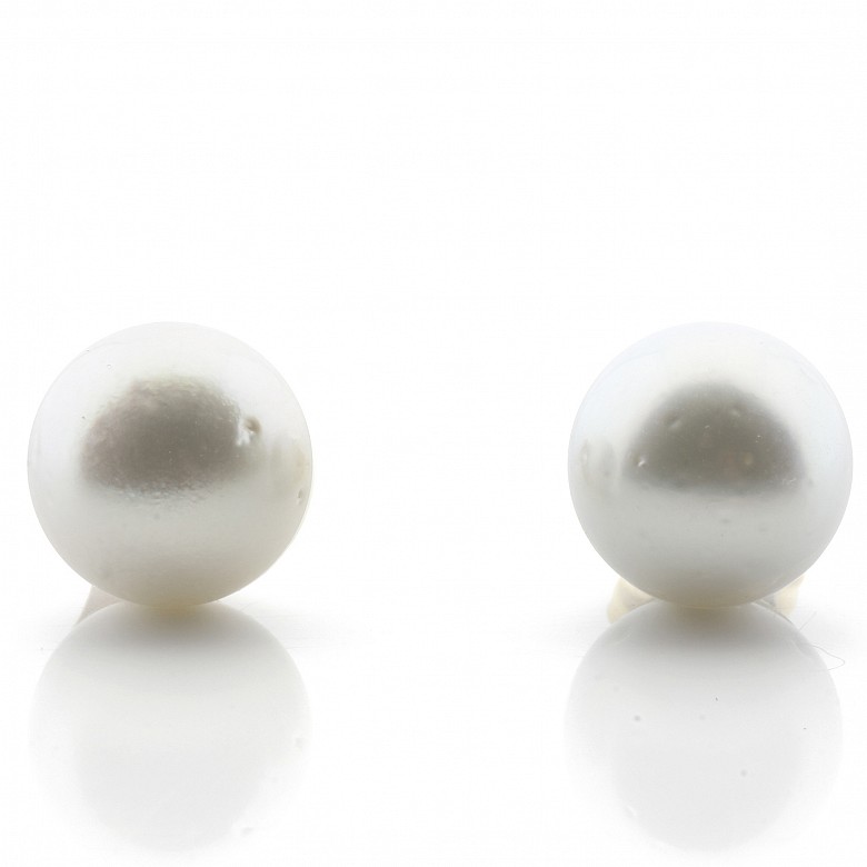 Pendientes con perla australiana, 10 mm