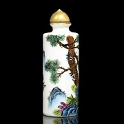 Botella de rapé en porcelana esmaltada, con marca Yongzheng - 2