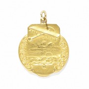 Medalla antiguo de oro amarillo de 18k.
