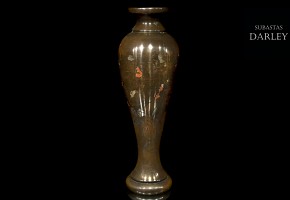 Inlaid bronze vase, Asia, 19th - 20th century
