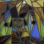 Ramiro de la Torre (1928 - 1998) Large leaded glass window 
